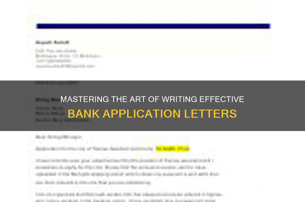how to right application letter to bank