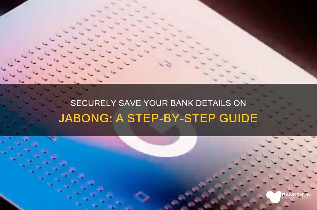 how to save bank details in jabong