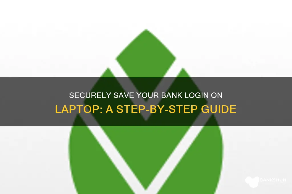 how to save bank login on laptop