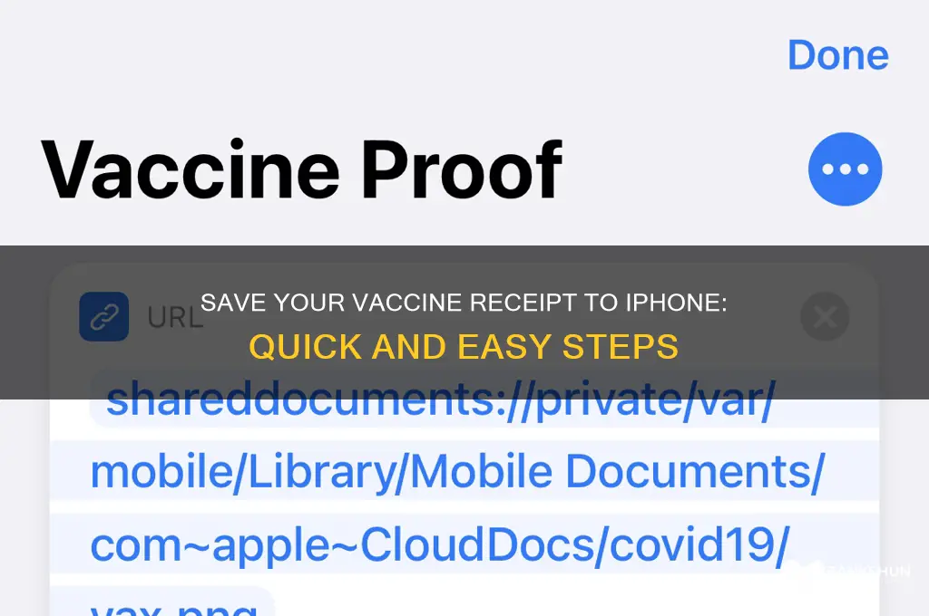 how to save vaccine receipt to iphone