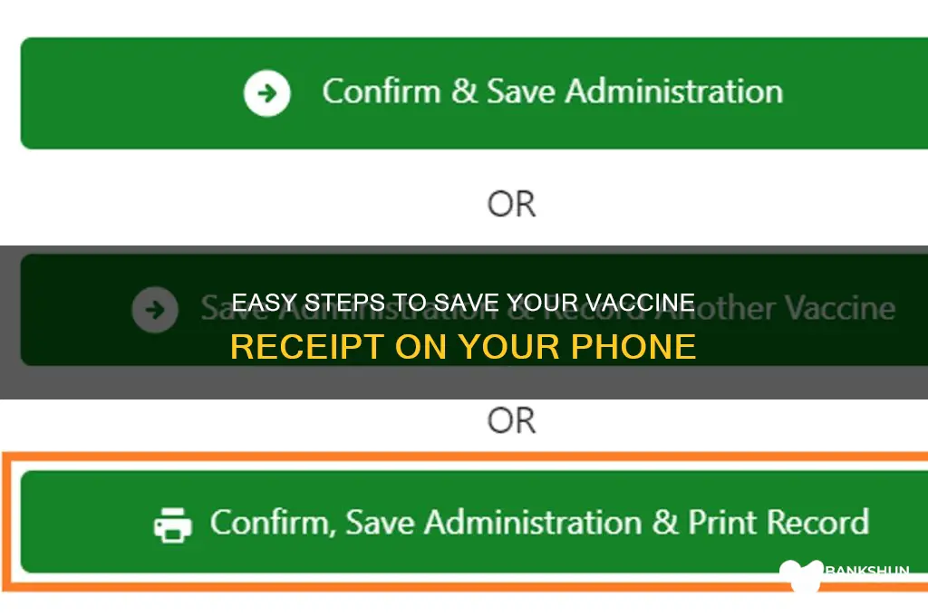 how to save vaccine receipt to phone