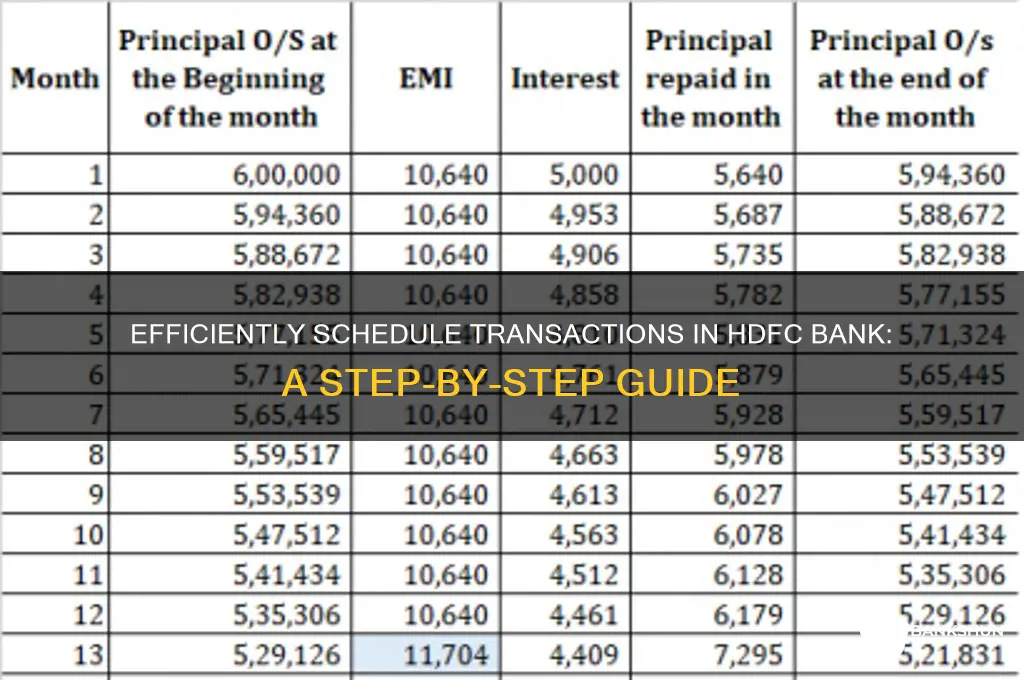 how to schedule transaction in hdfc bank