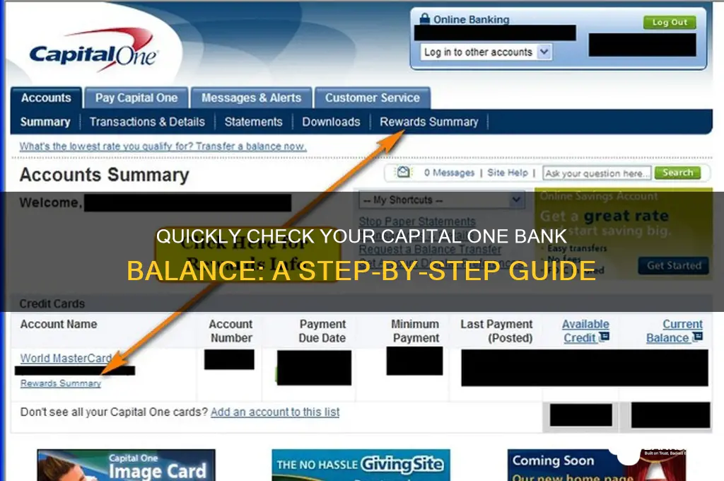 how to see capital one bank balance