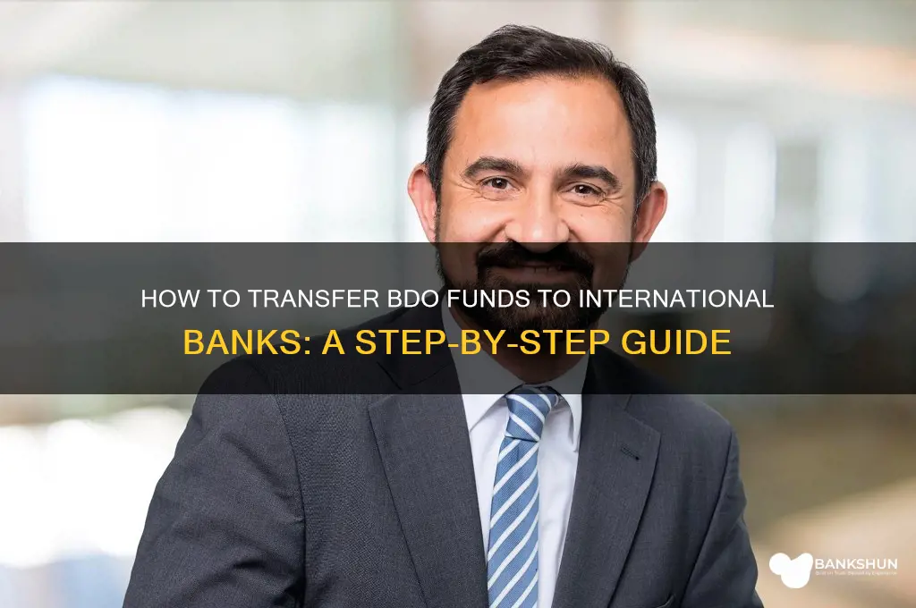 how to send bdo to international bank