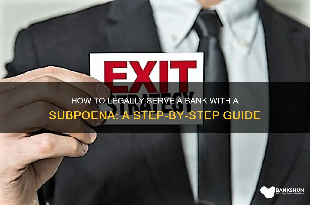 how to send subpoena to a bank