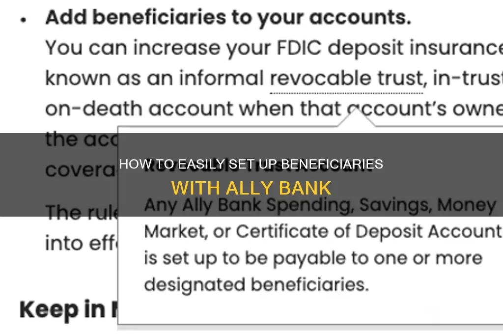 how to set up beneficiaries ally bank