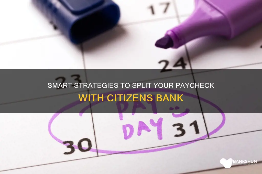 how to split your paycheck citizens bank