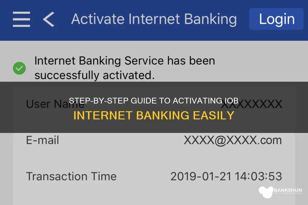 how to start internet banking in iob