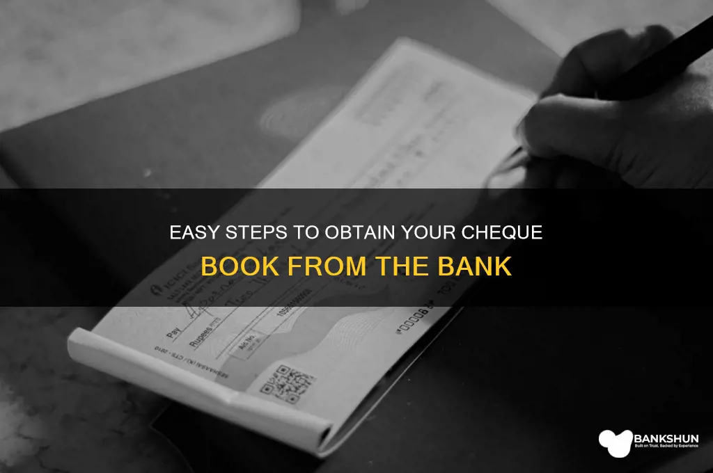 how to take cheque book from bank