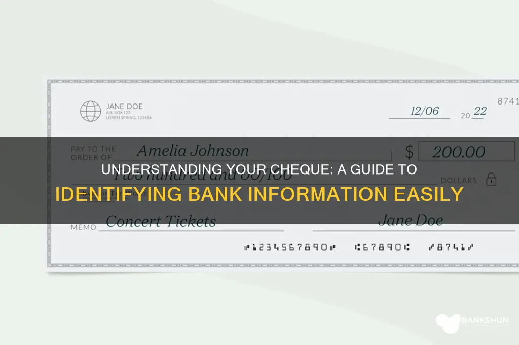 how to tell bank info from cheque