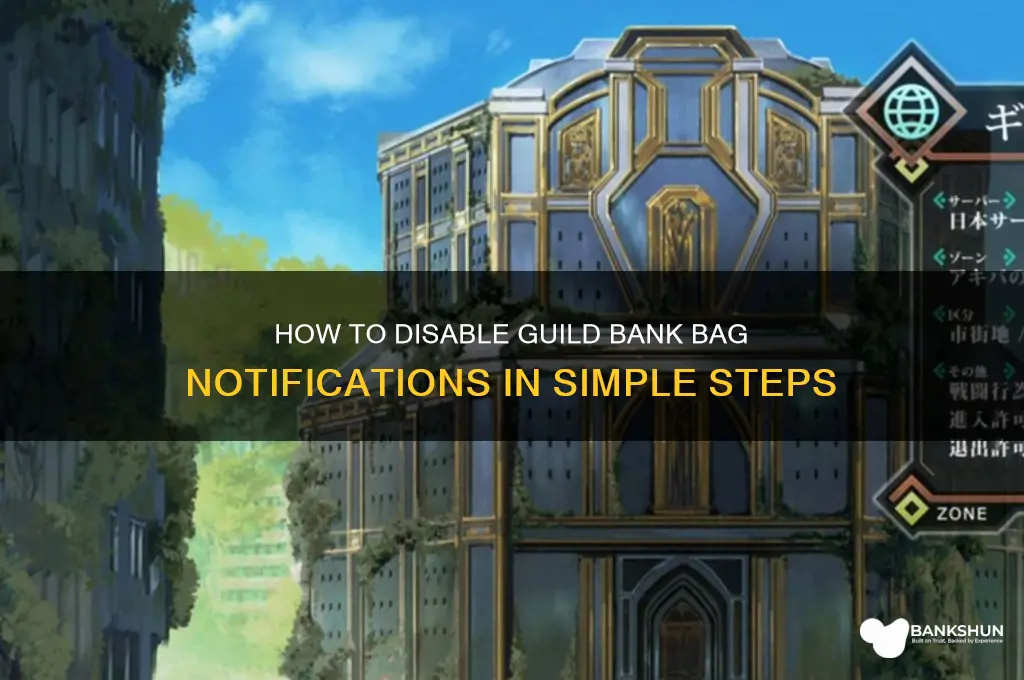 how to turn off guild bank bagon