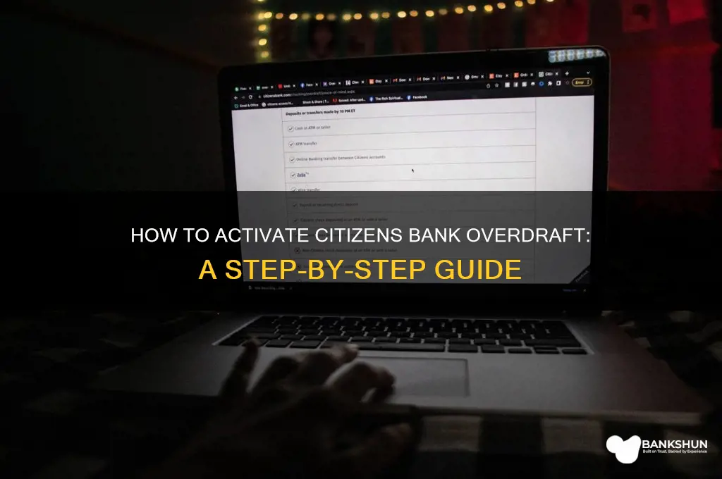 how to turn on overdraft citizens bank