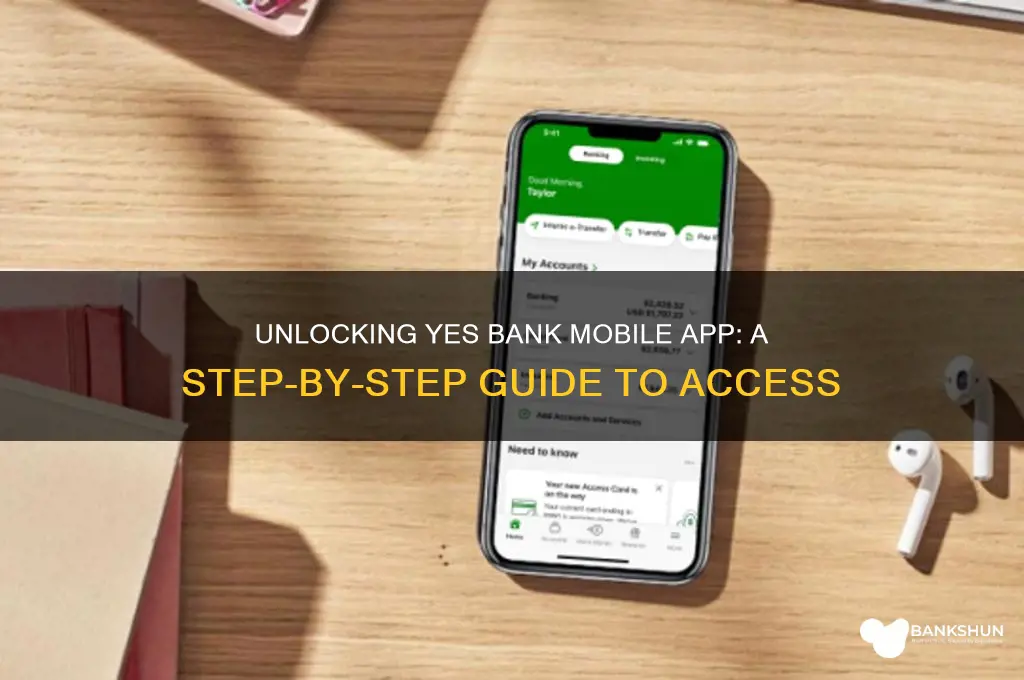 how to unlock yes bank mobile app