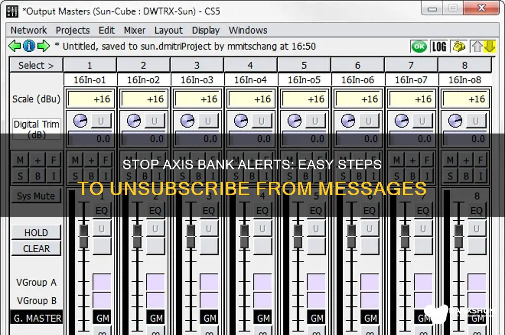 how to unsubscribe from axis bank mesages