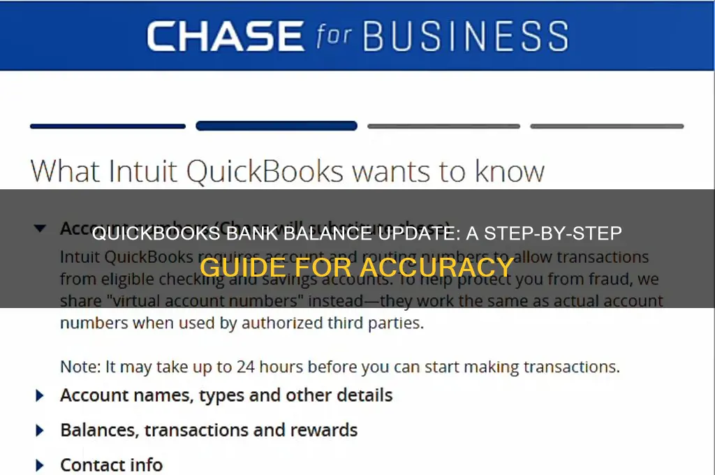 how to update bank balance in quickbooks