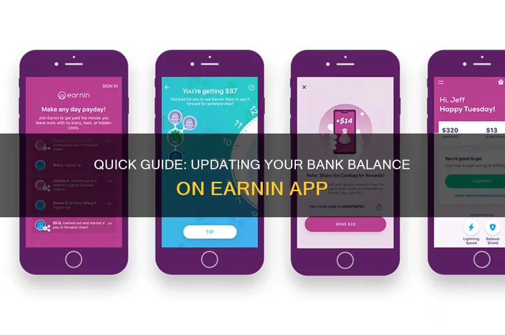 how to update bank balance on earnin