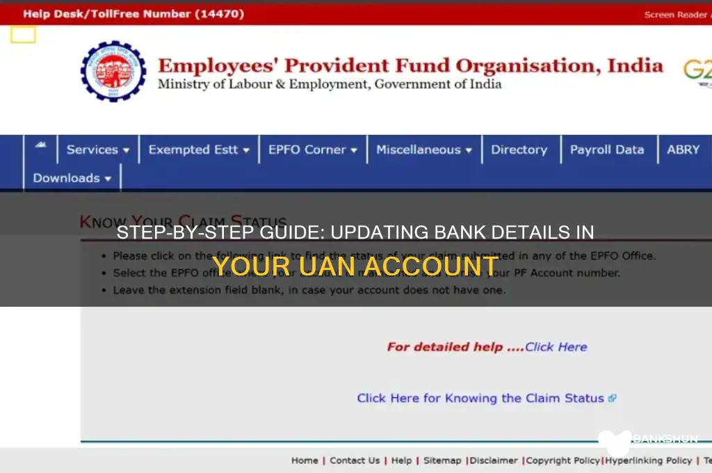 how to update bank details in uan