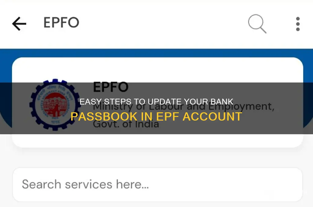 how to update bank passbook in epf