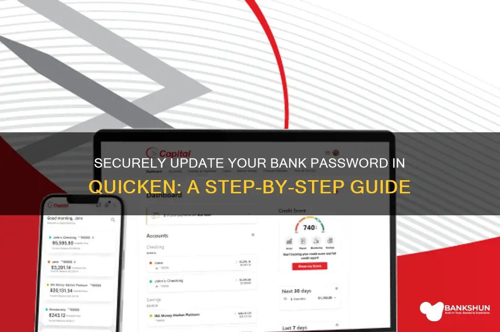 how to update bank password in quicken