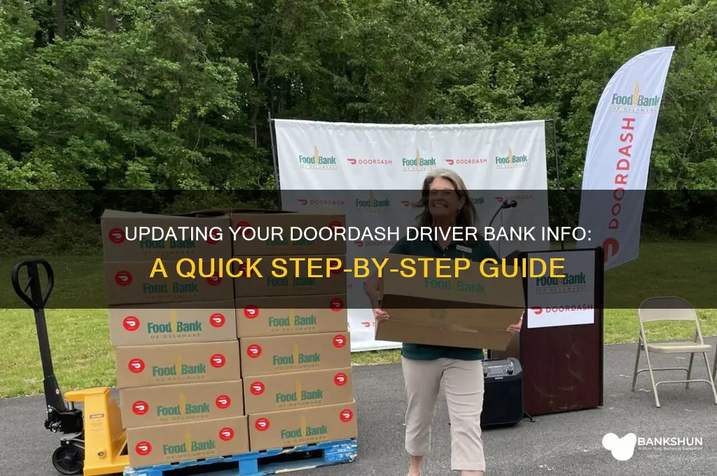 how to update doordash driver bank informtation