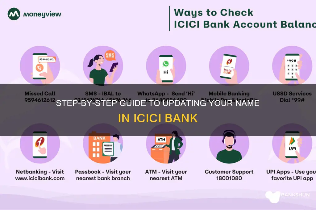 how to update name in icici bank
