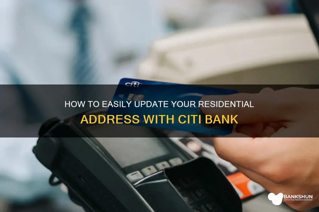 how to update residential address citi bank