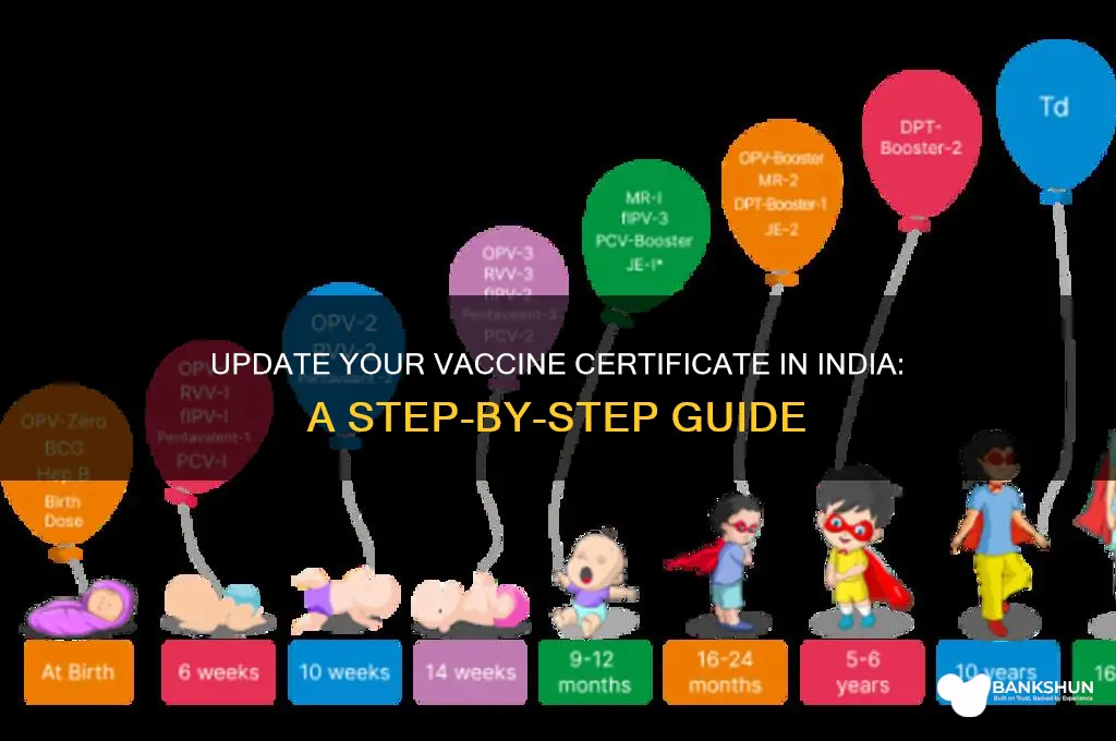 how to update vaccine certificate in india