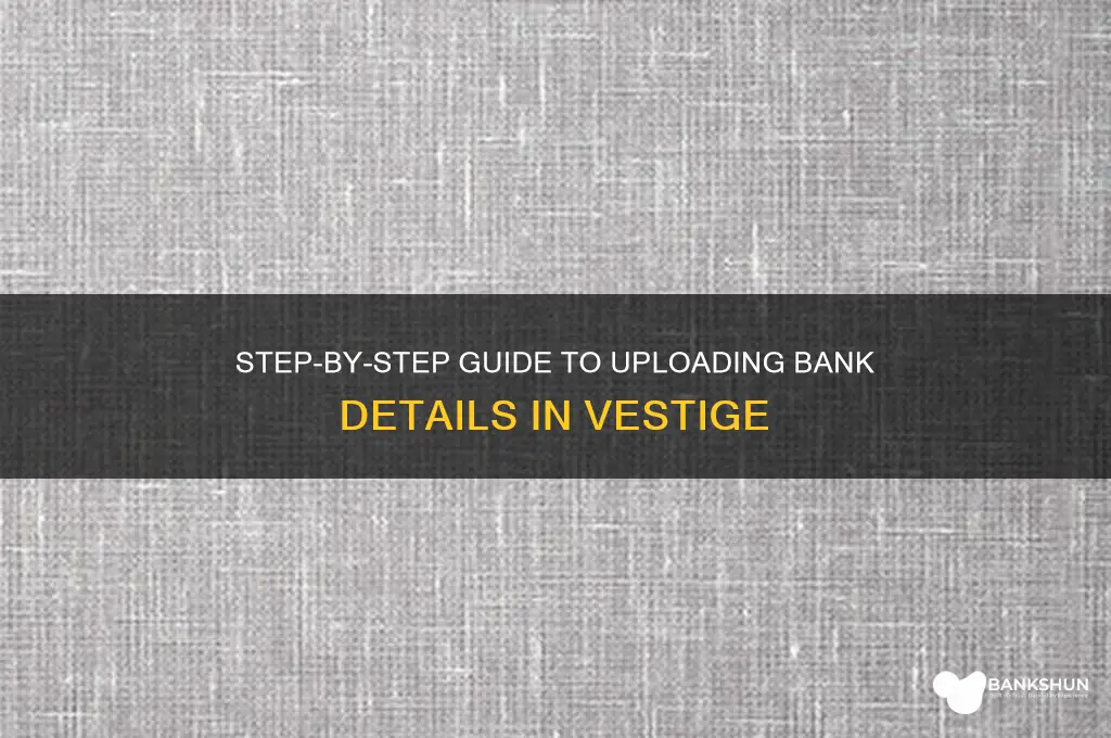 how to upload bank details in vestige