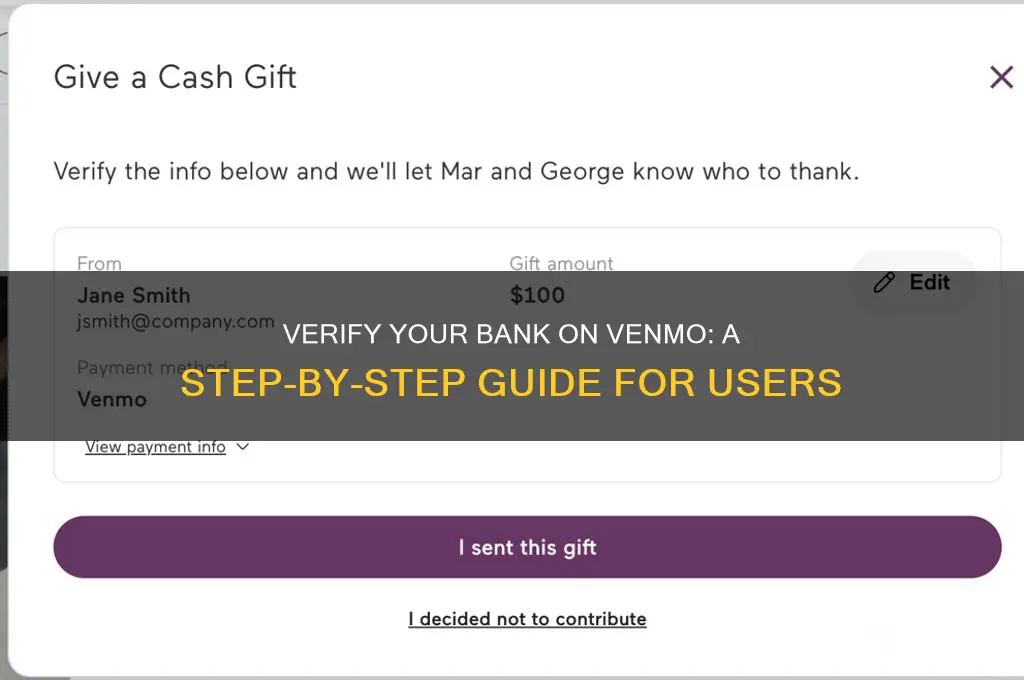 how to verify a bank on venmo