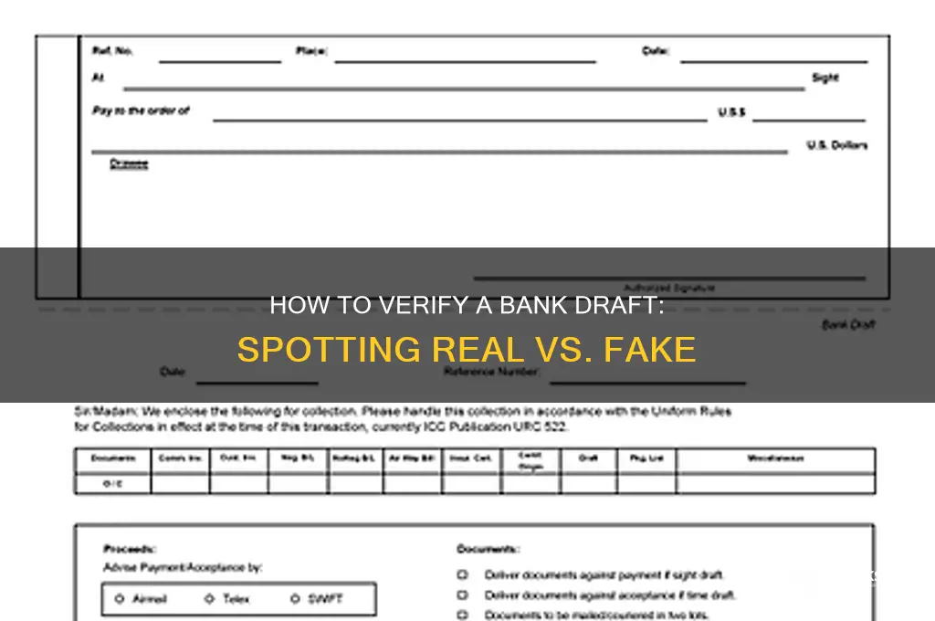 how to verify bank draft is real