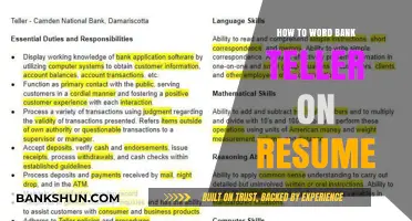 Crafting a Winning Resume: Highlighting Bank Teller Skills Effectively