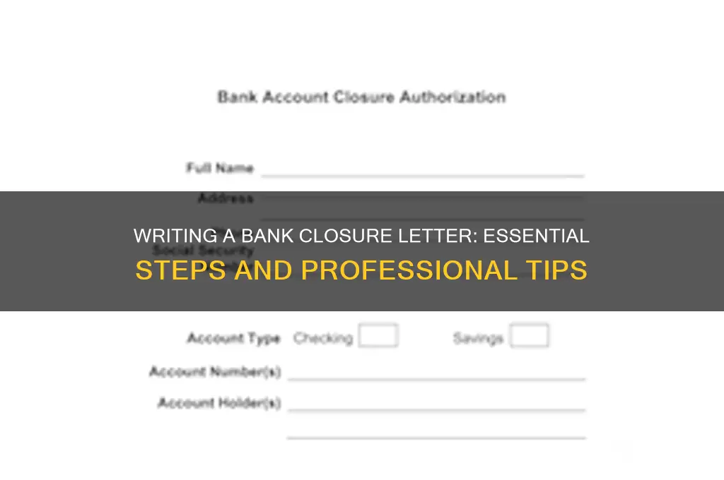 how to write a bank closure letter