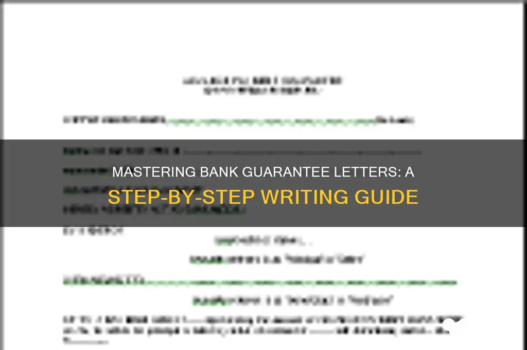 how to write a bank guarantee letter