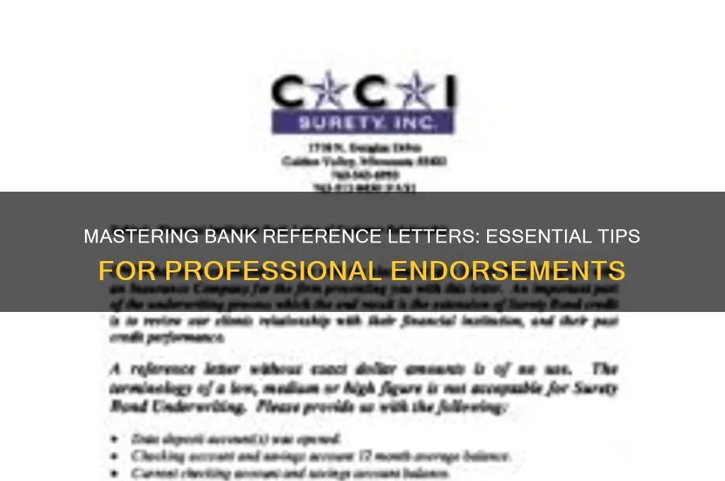 how to write a bank reference letter