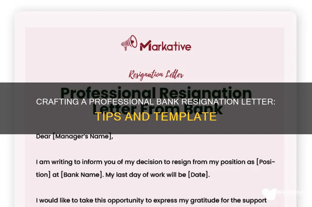 how to write a bank resignation letter
