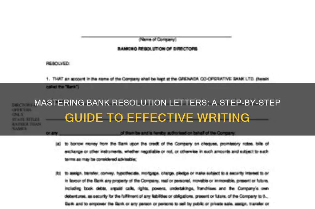 how to write a bank resolution letter