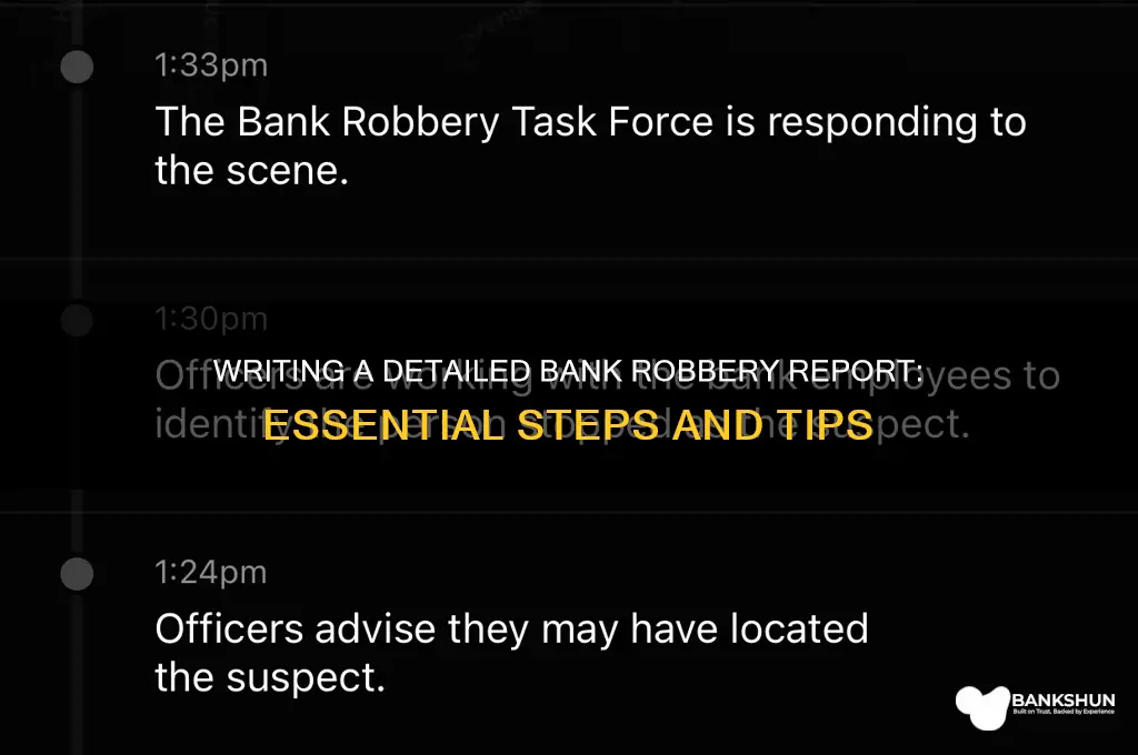 how to write a bank robbery report