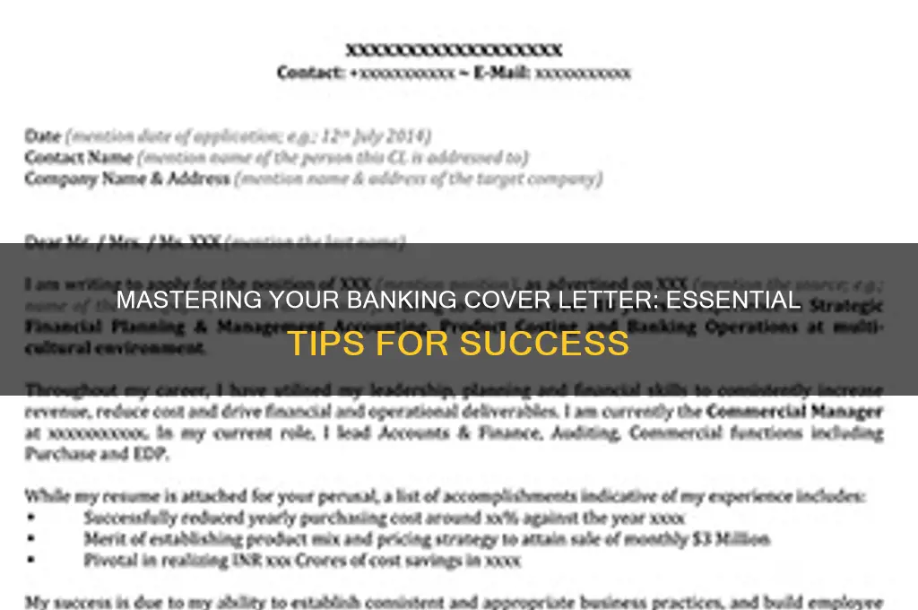 how to write a banking cover letter