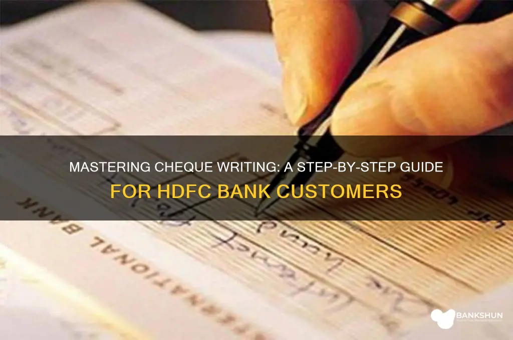 how to write a cheque hdfc bank