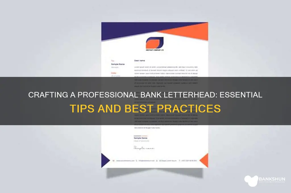 how to write a letterhead for bank