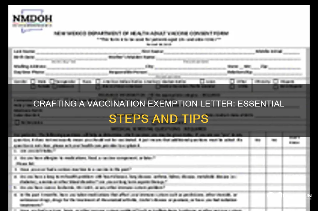 how to write a vaccination exemption letter