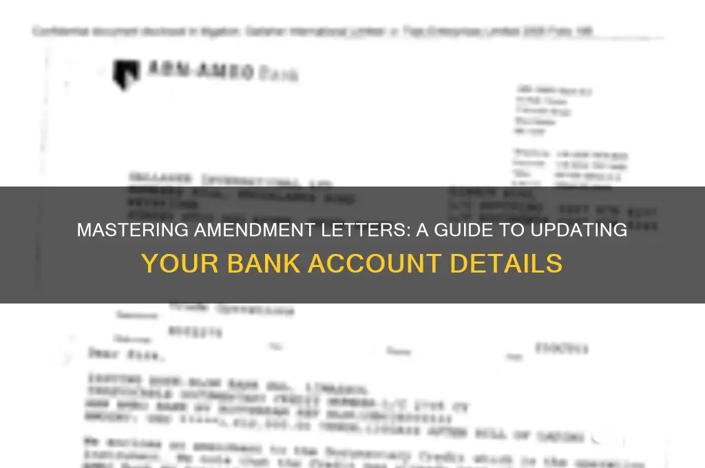 how to write amendment letter to bank