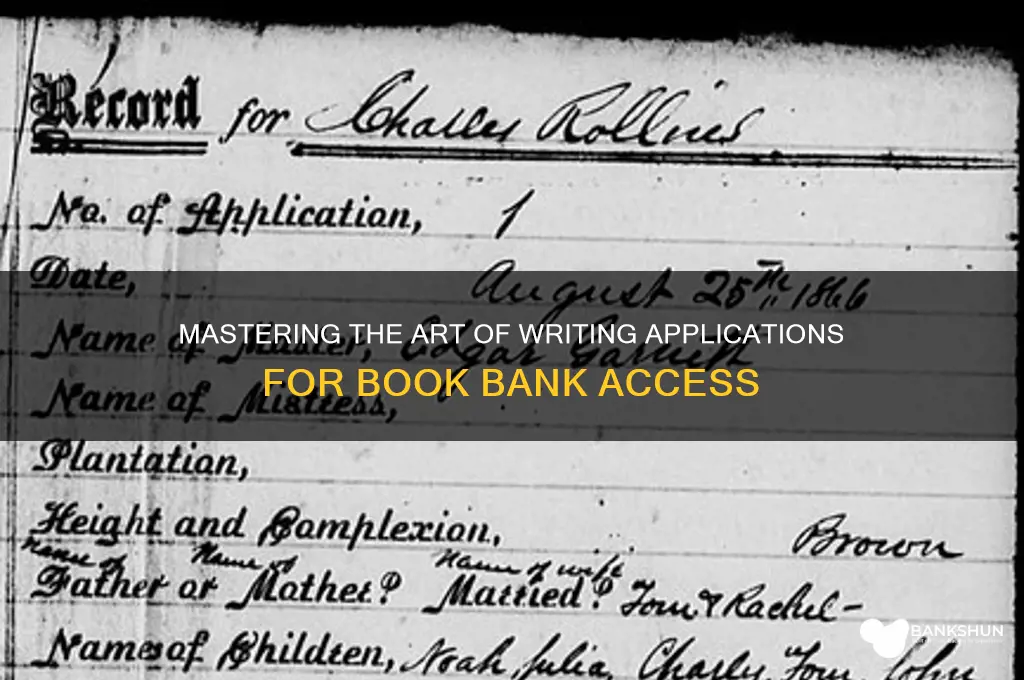 how to write application for book bank