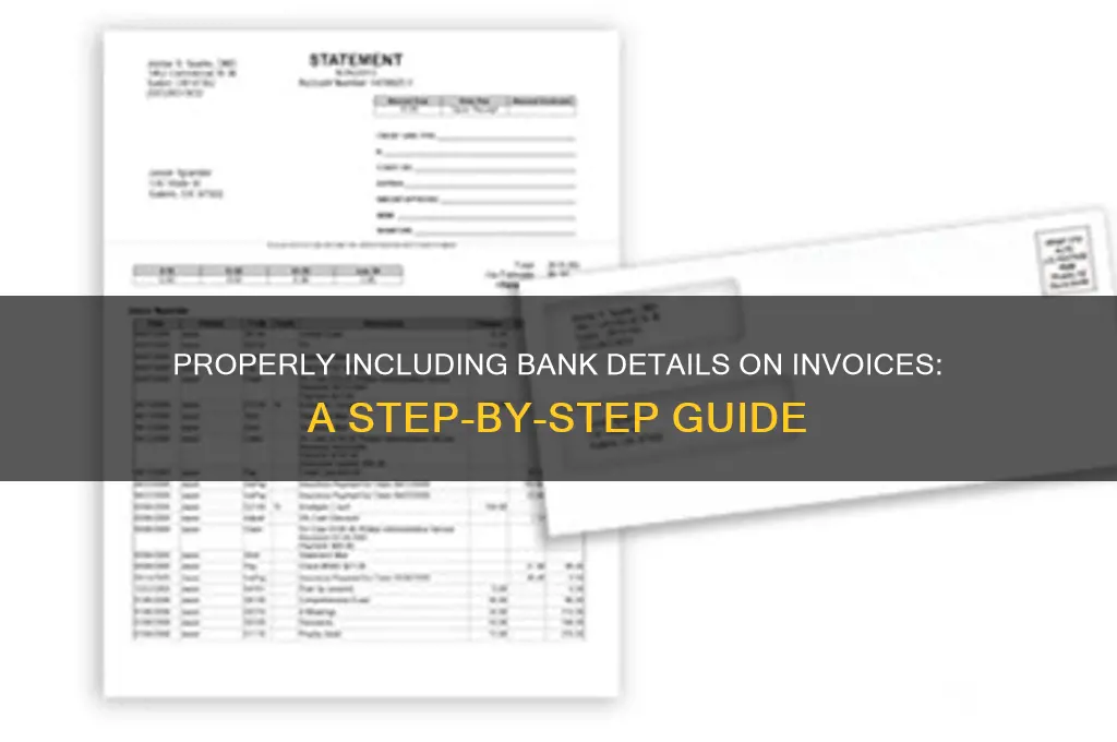 how to write bank details on invoice