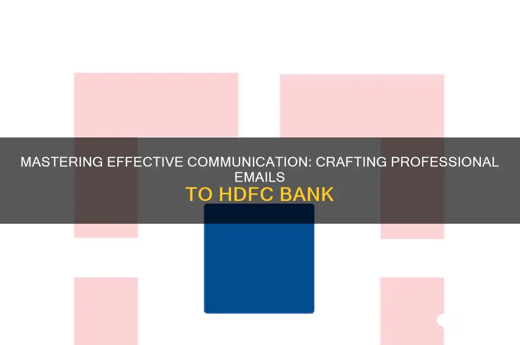 how to write email to hdfc bank