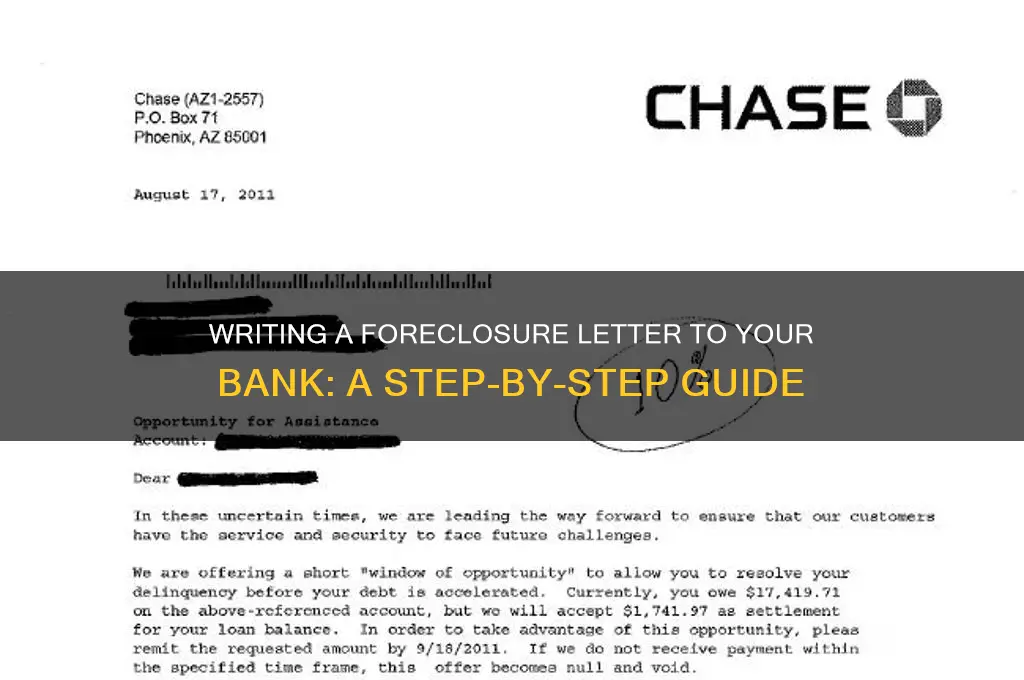 how to write foreclosure letter to bank