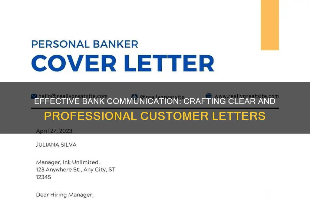 how to write from banks to customere