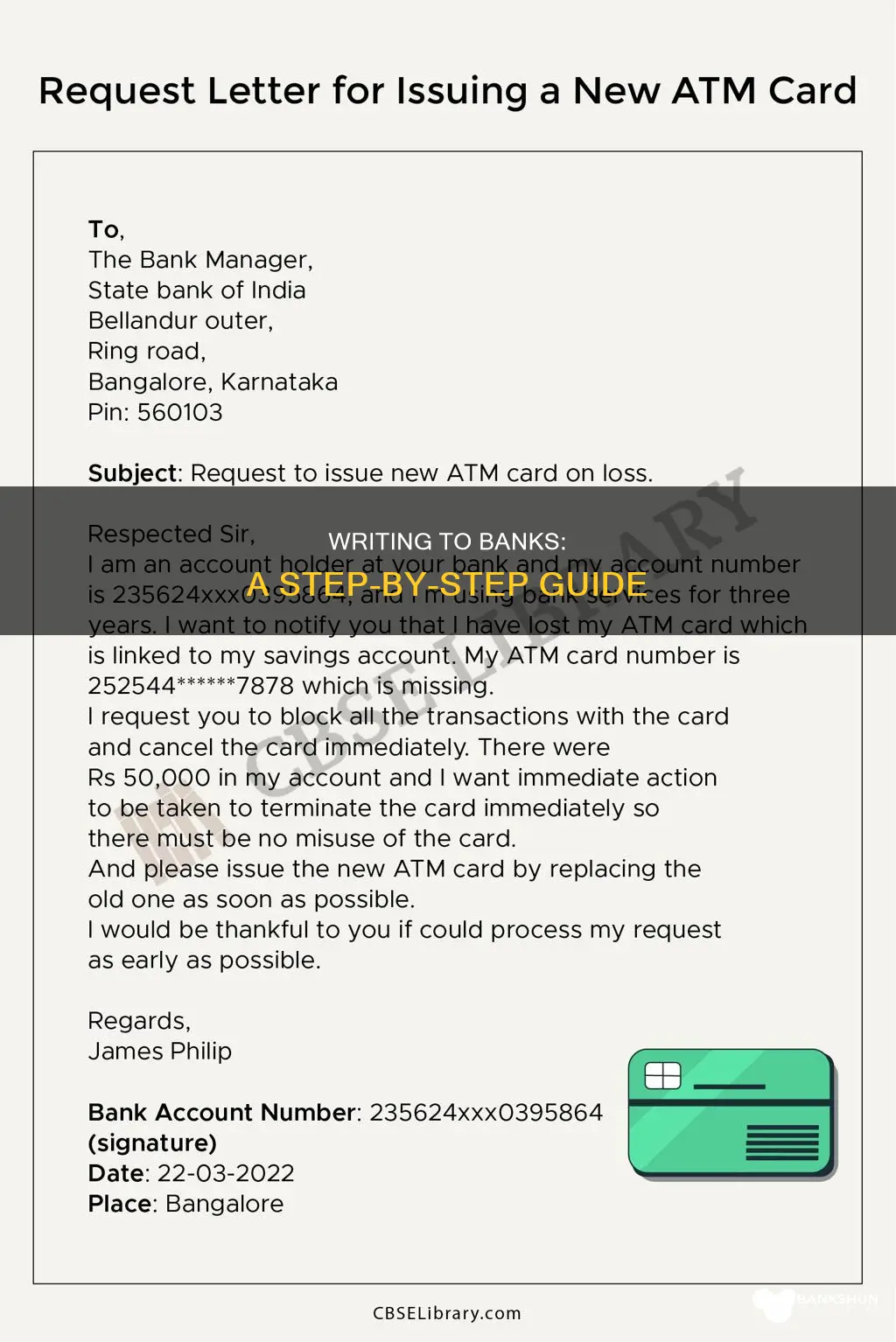 how to write letter to a bank