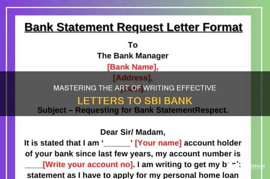 how to write letter to sbi bank
