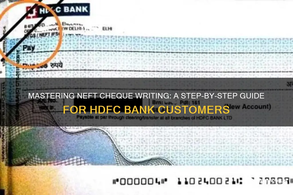how to write neft cheque hdfc bank